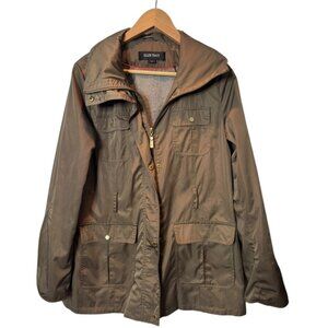 Ellen Tracy Utility Field Jacket Size Medium | M26 | Olive Green Zip-Up Hooded C